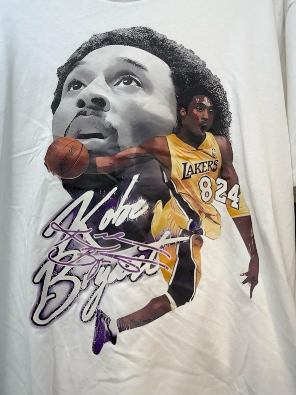 Gant vintage style Kobe Bryant Lakers Graphic Tee - White with Yellow & Purple - Picture 3 of 5